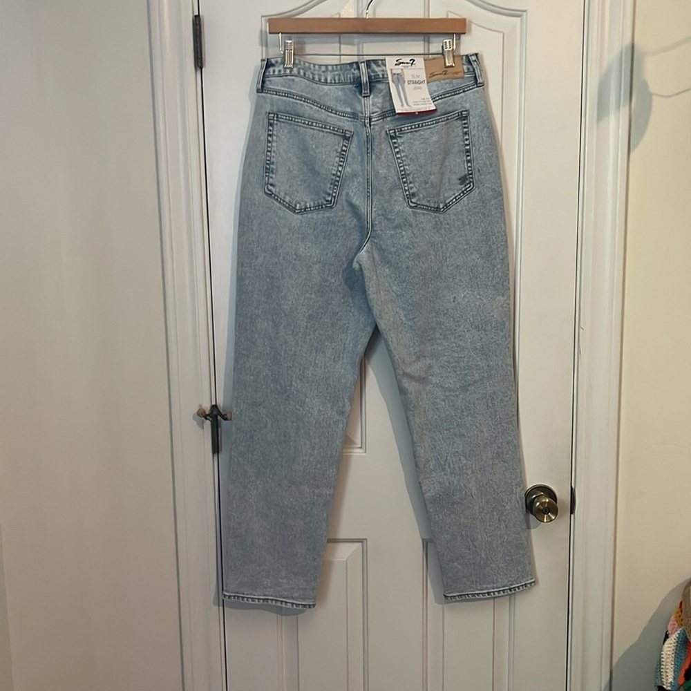 NWT Seven7 | High Rise Slim Straight Jean Plus Size 14 Lightwash 90s 80s - Picture 9 of 15